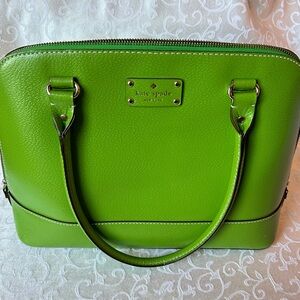 Kate Spade Green Pebble leather Satchel Shoulder Bag